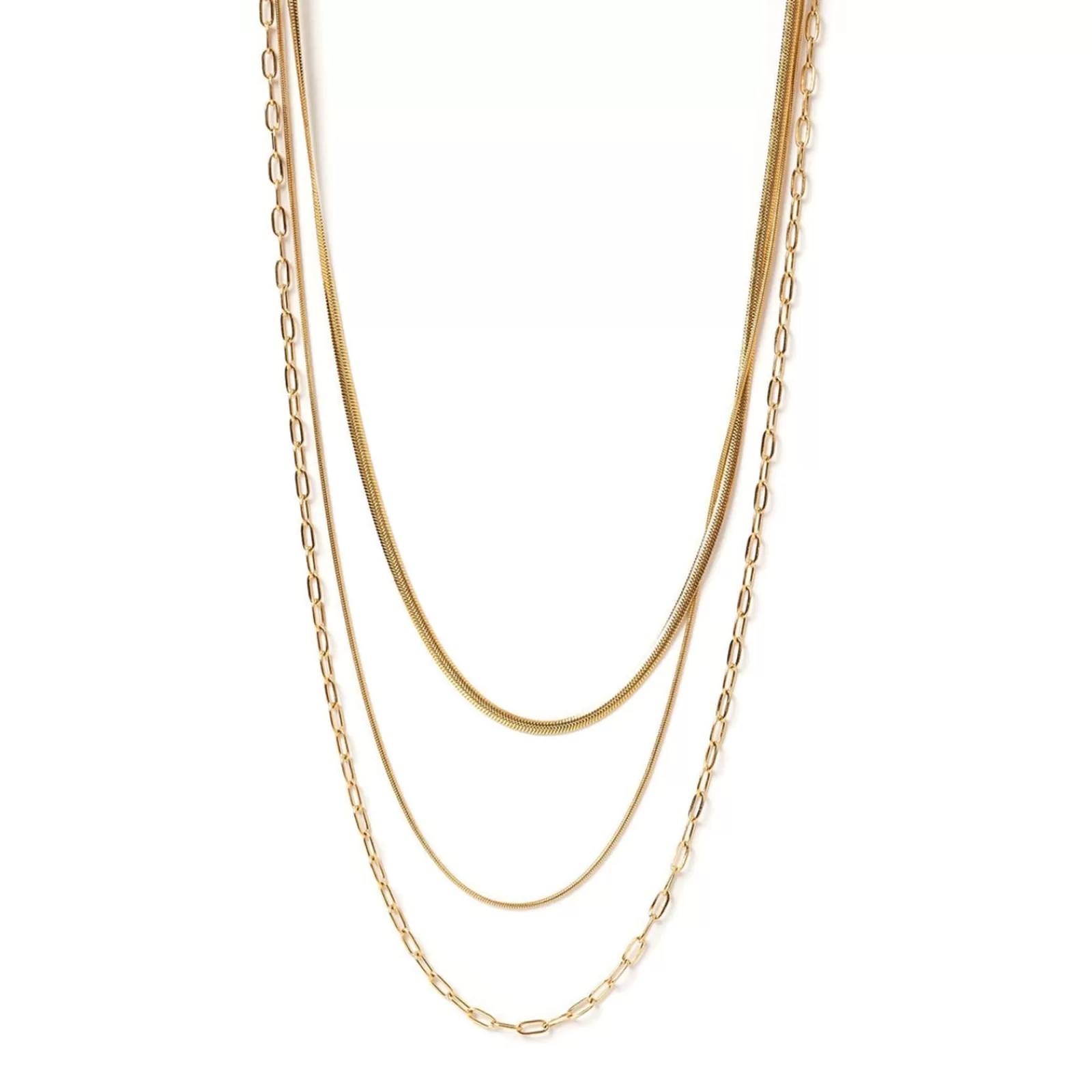 Arms Of Eve Gold | Chains | Amour Triple Gold Necklace