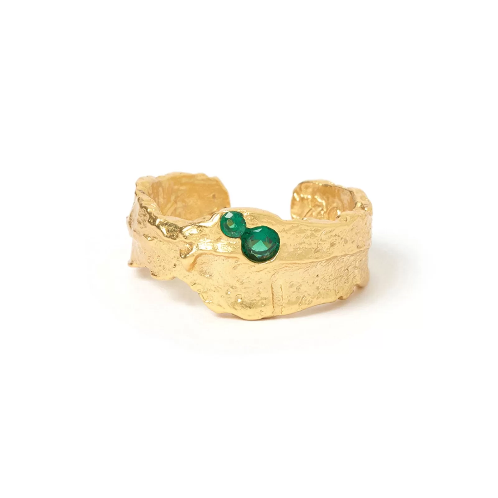 Arms Of Eve Stones | Adjustable | Anya Gold Ring - Emerald