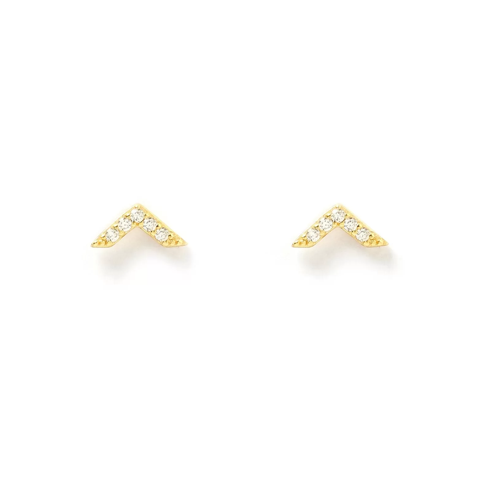 Arms Of Eve Stones | Studs | Arrow Gold and Zircon Stud Earrings