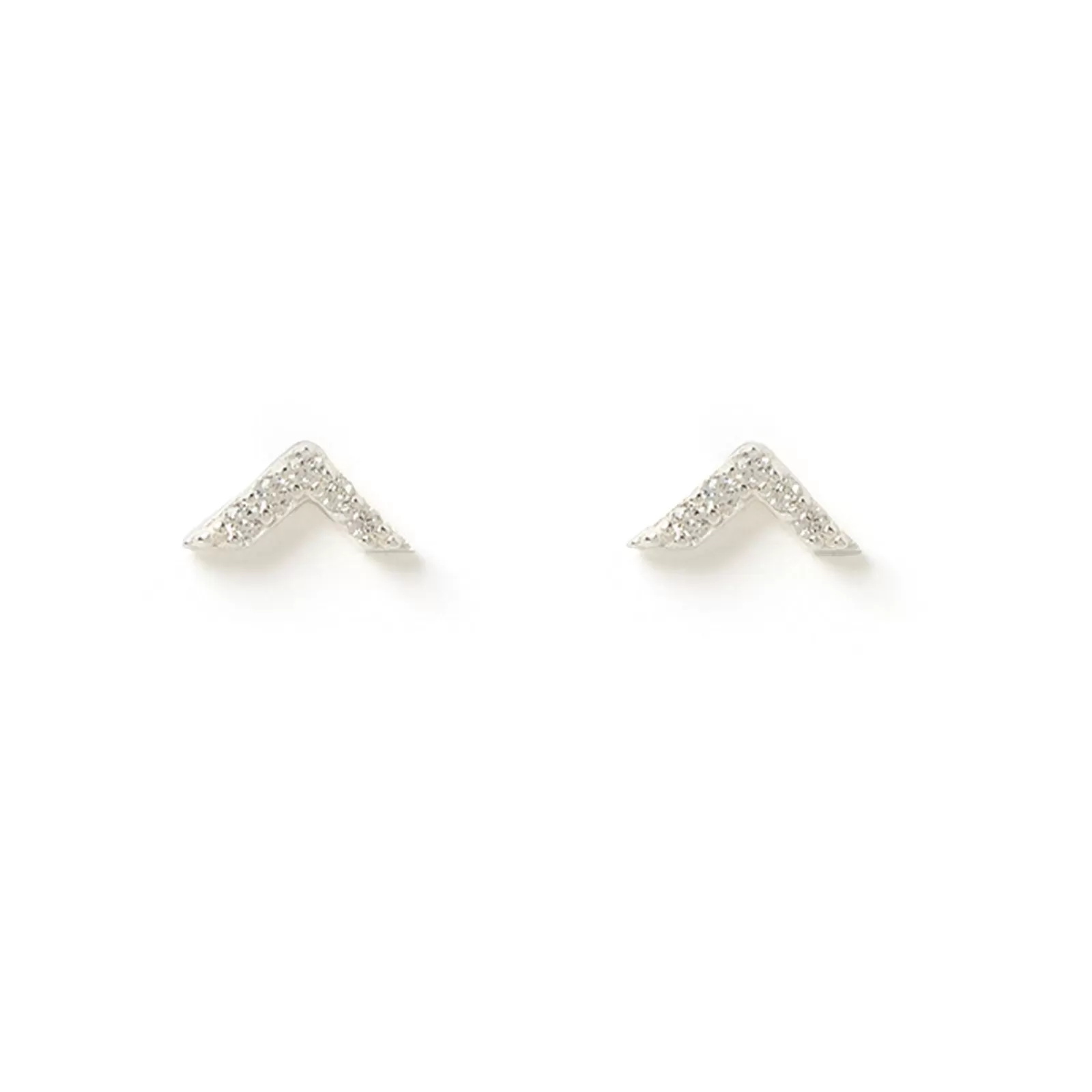 Arms Of Eve Silver | Studs | Arrow Silver and Zircon Stud Earrings