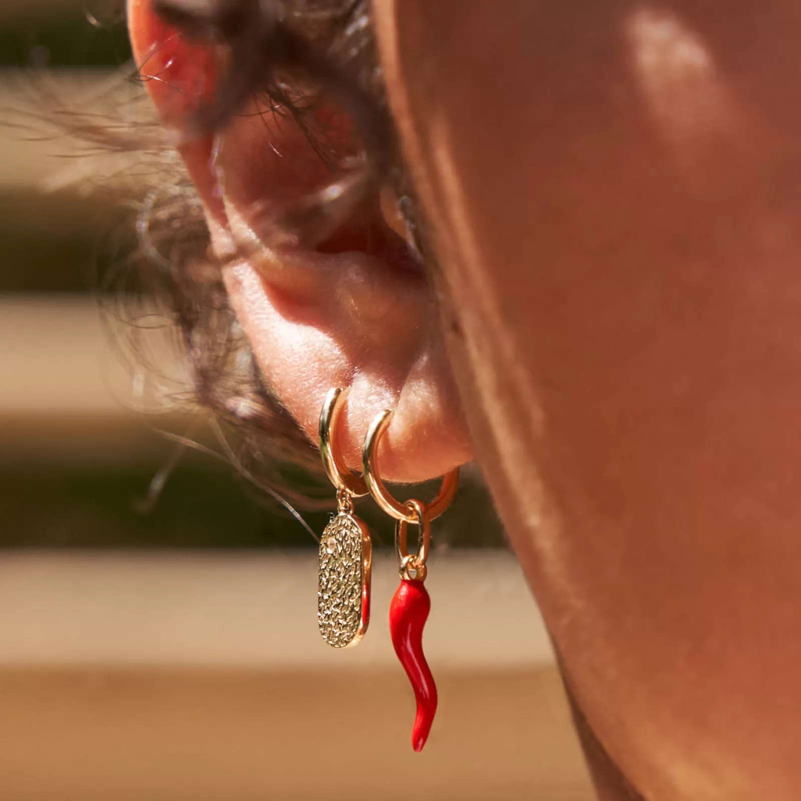 Arms Of Eve Charms | Enamel | Cornicello Red Charm Earrings