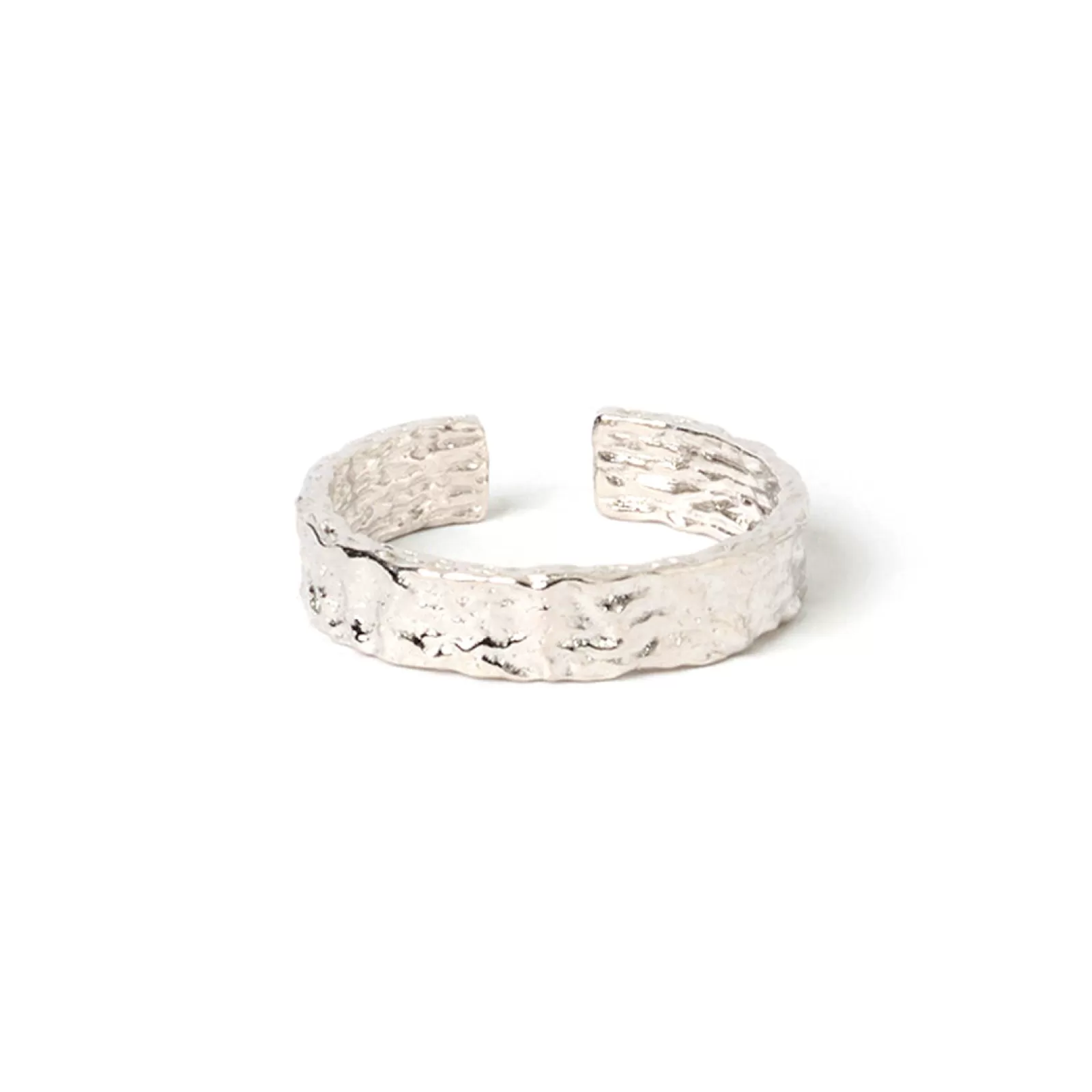 Arms Of Eve Silver | Adjustable | Eros Silver Textured Ring - Medium