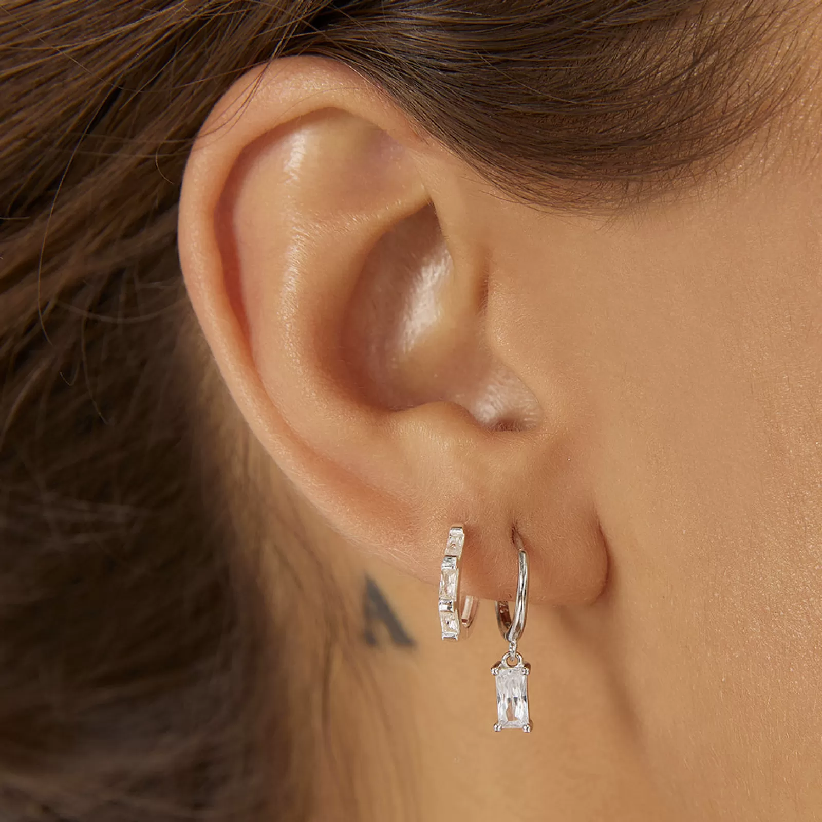 Arms Of Eve Stones | Silver | Holi Silver Huggie Earrings