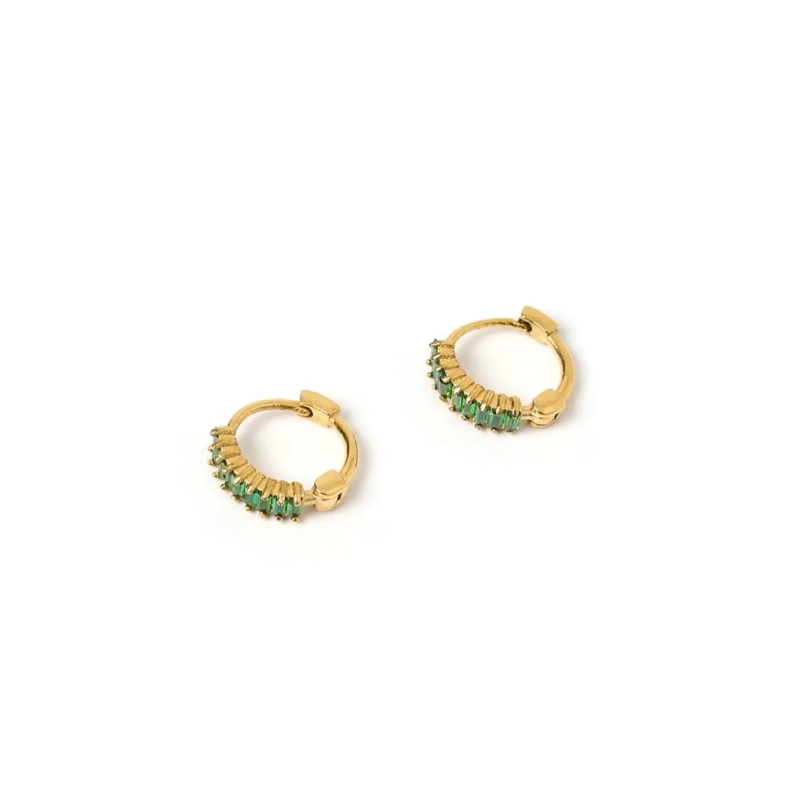 Arms Of Eve Stones | Huggies | Khloe Gold Earrings - Emerald