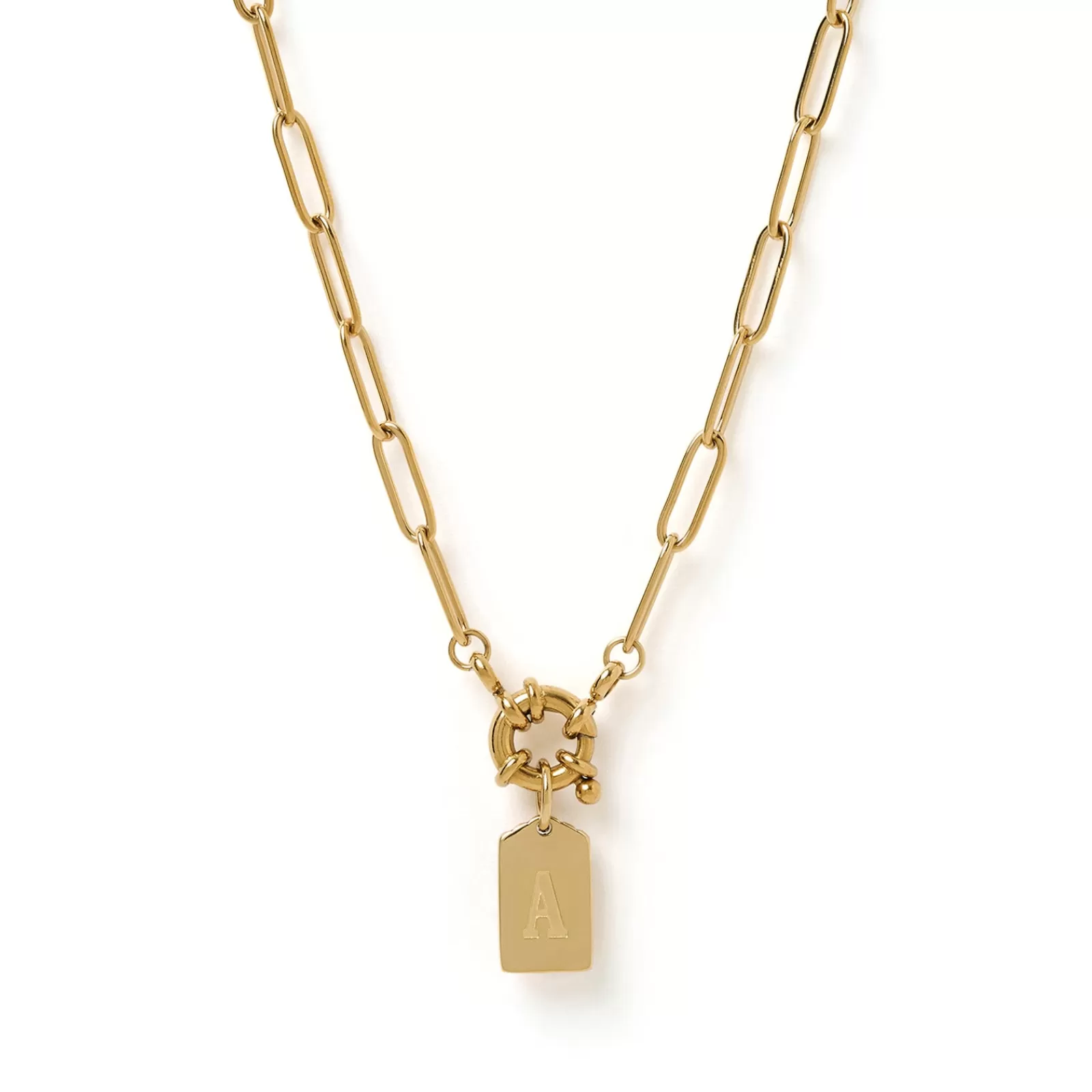 Arms Of Eve Pendant | Gold | Letter Gold Tag Necklace