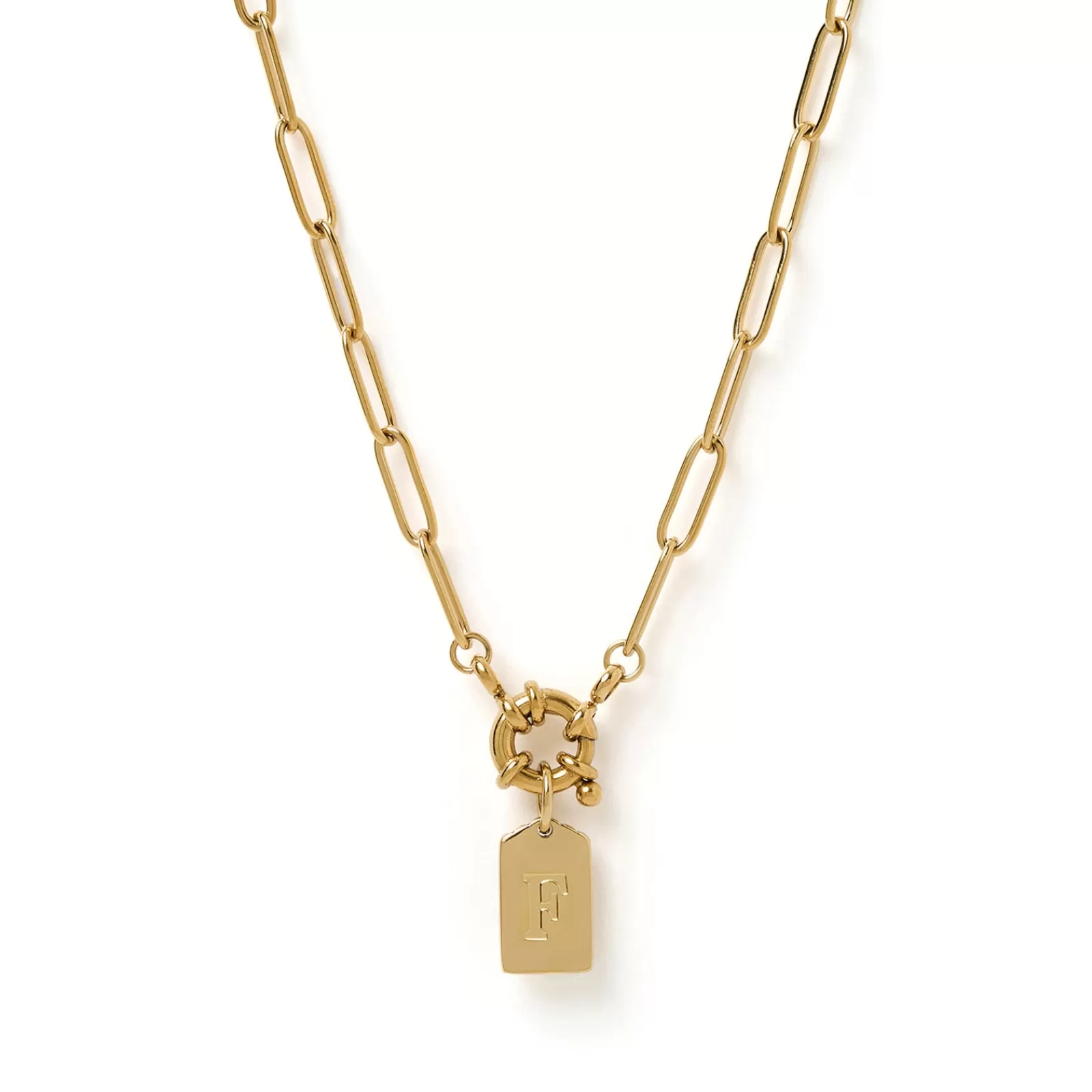 Arms Of Eve Pendant | Gold | Letter Gold Tag Necklace