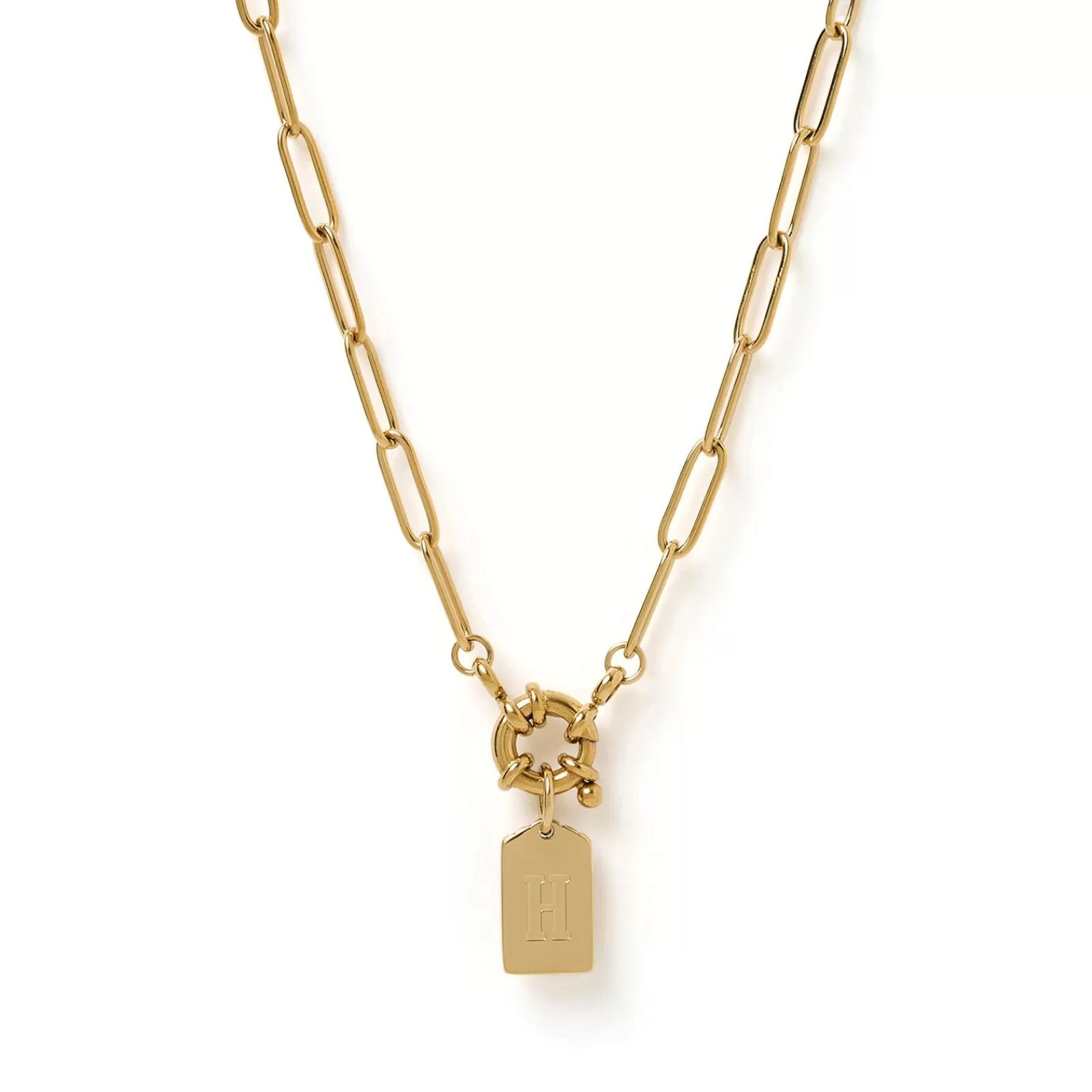 Arms Of Eve Pendant | Gold | Letter Gold Tag Necklace