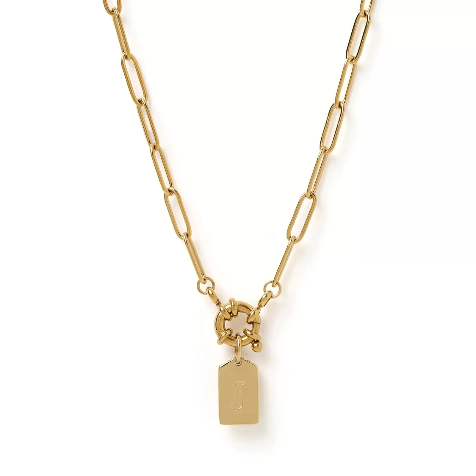 Arms Of Eve Pendant | Gold | Letter Gold Tag Necklace