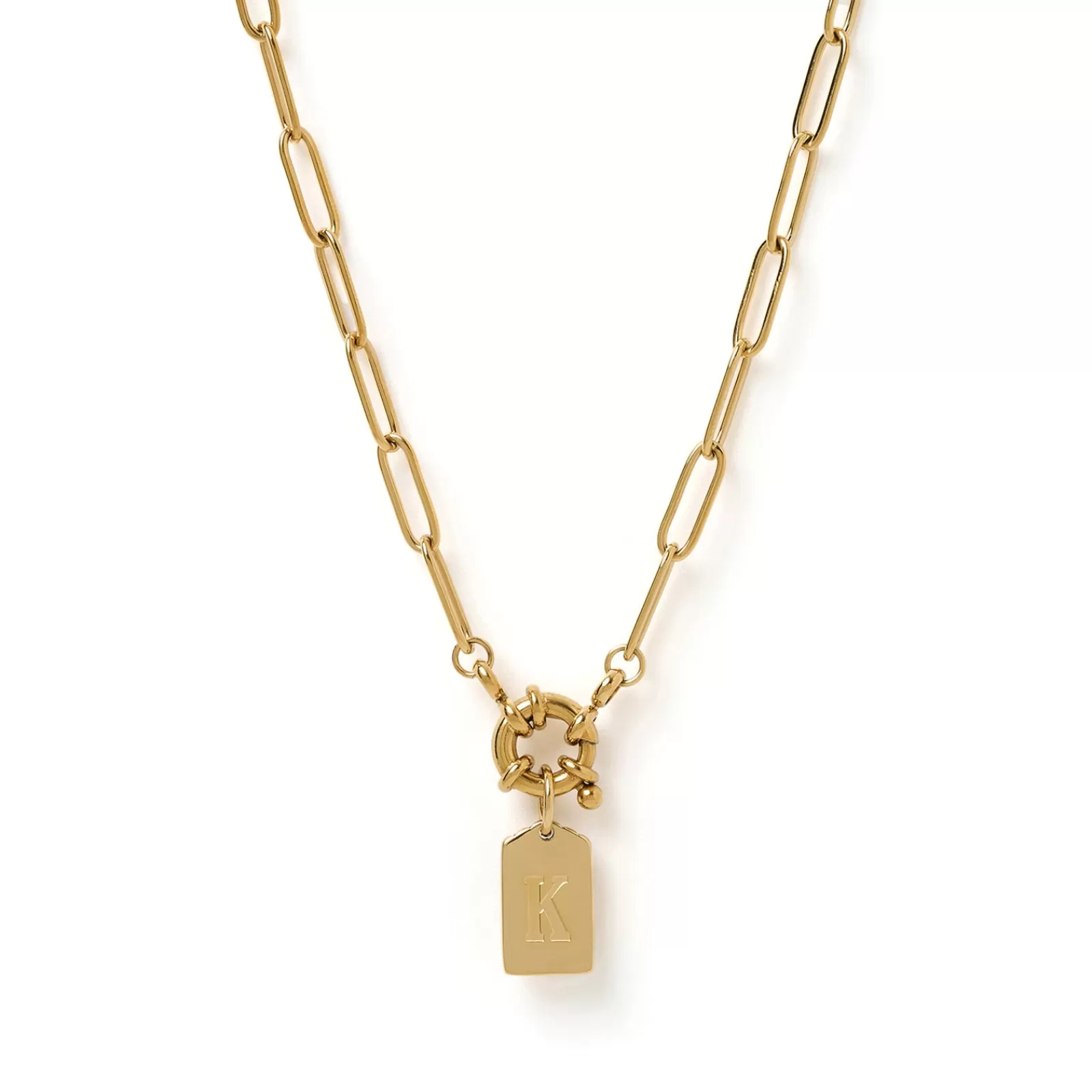 Arms Of Eve Pendant | Gold | Letter Gold Tag Necklace