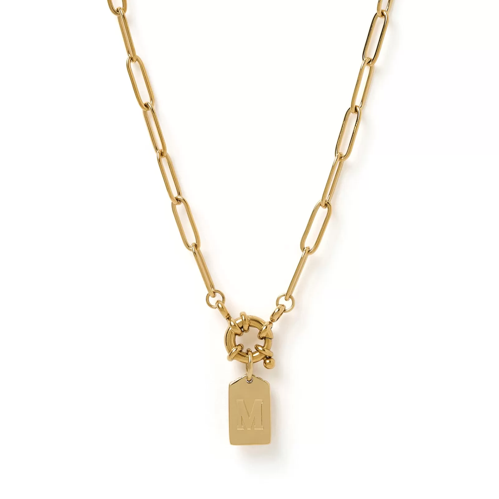 Arms Of Eve Pendant | Gold | Letter Gold Tag Necklace