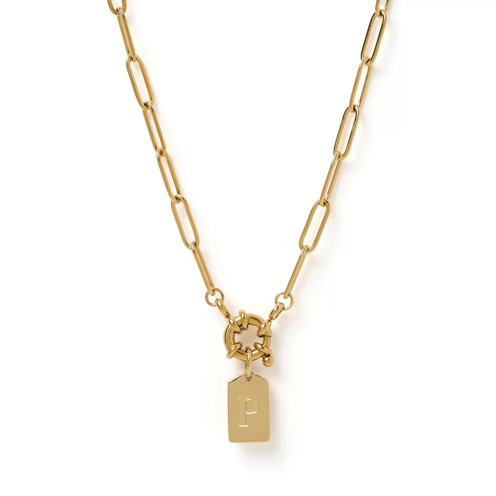 Arms Of Eve Pendant | Gold | Letter Gold Tag Necklace