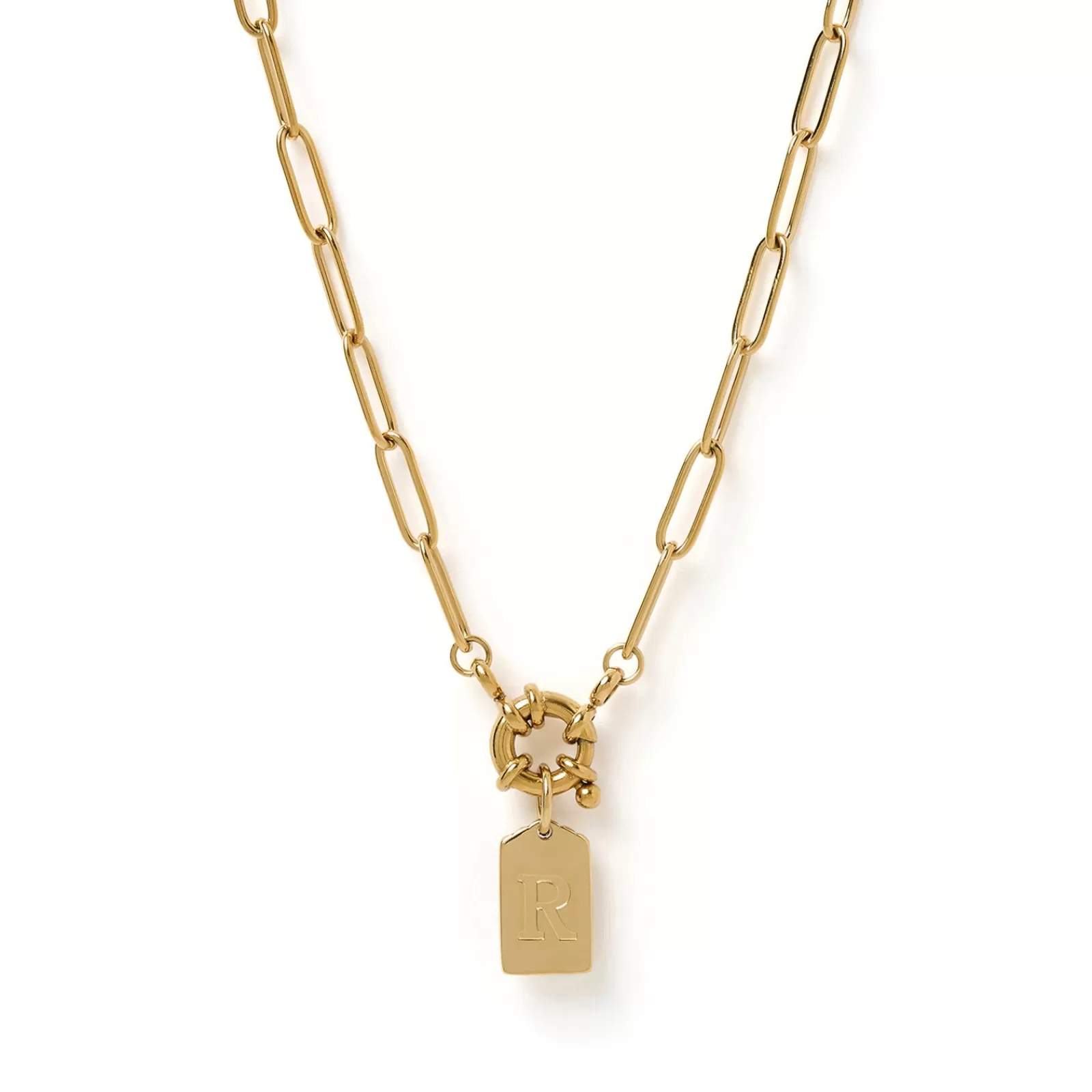 Arms Of Eve Pendant | Gold | Letter Gold Tag Necklace