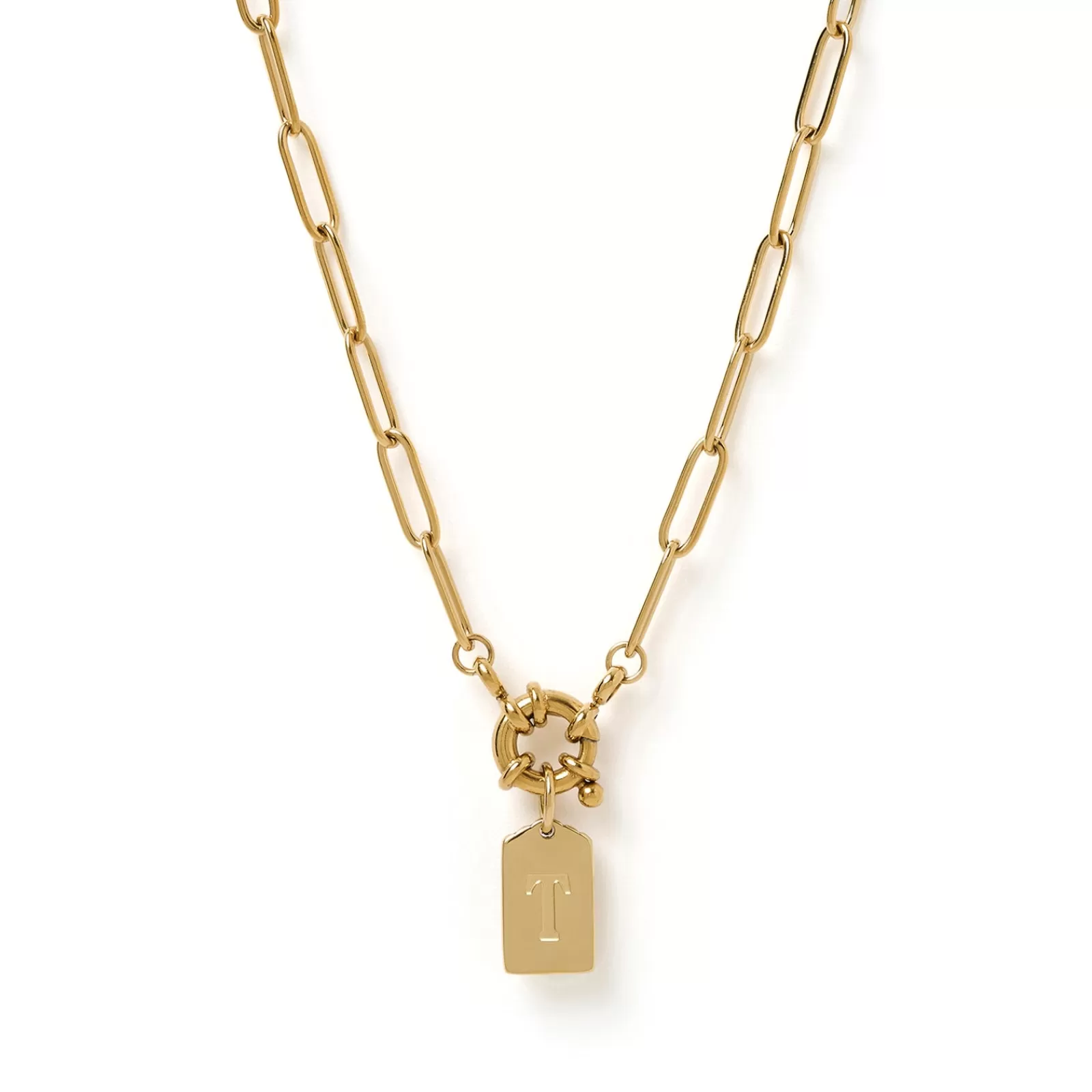 Arms Of Eve Pendant | Gold | Letter Gold Tag Necklace
