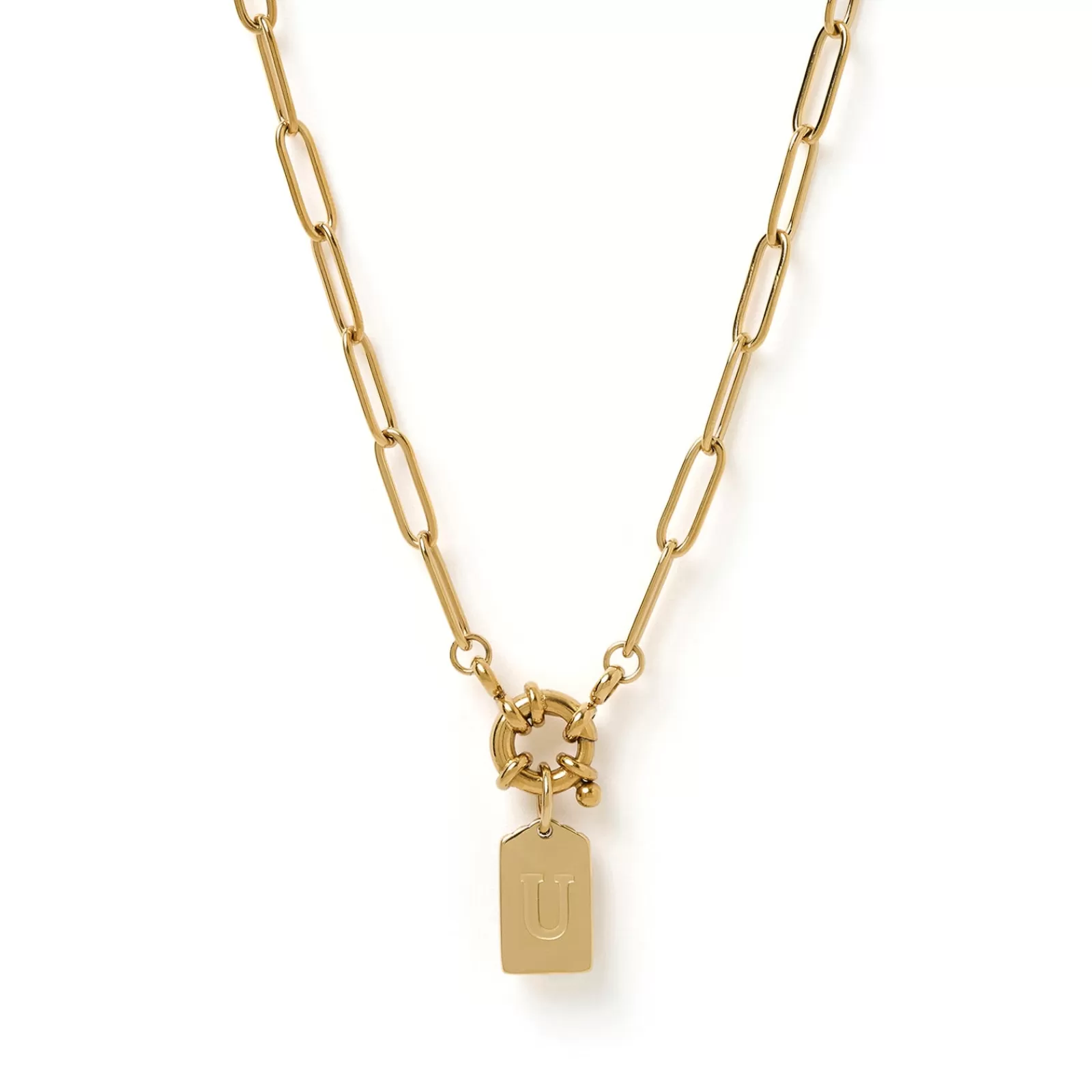 Arms Of Eve Pendant | Gold | Letter Gold Tag Necklace
