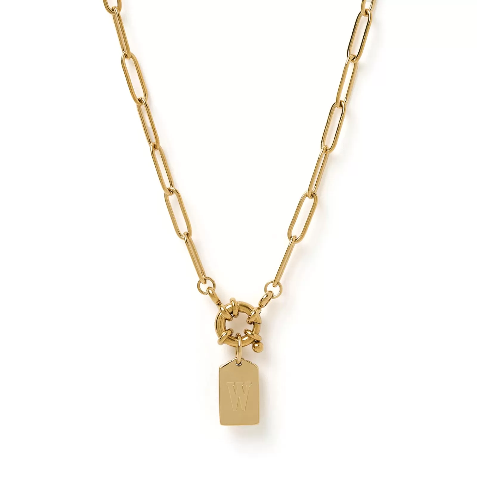 Arms Of Eve Pendant | Gold | Letter Gold Tag Necklace