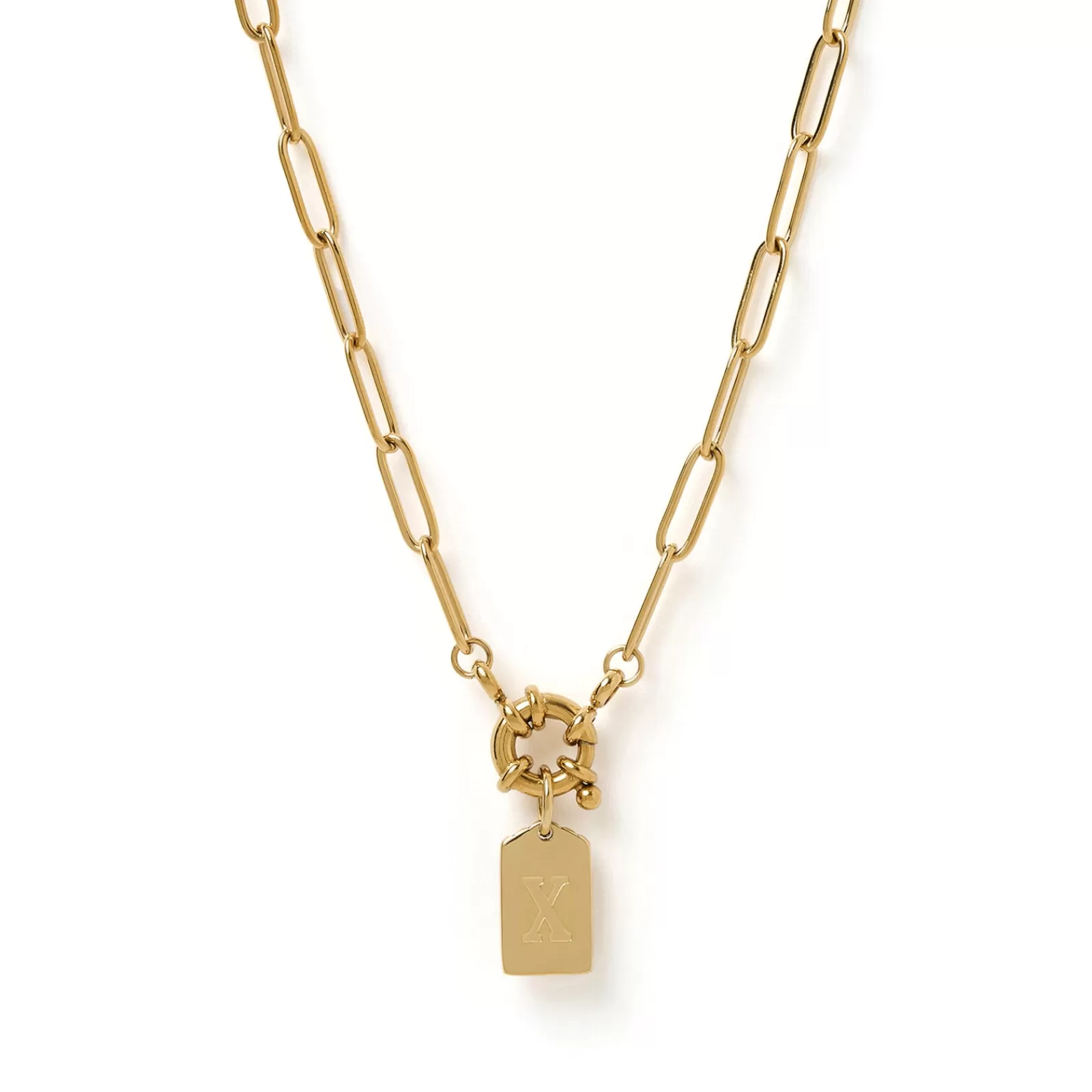Arms Of Eve Pendant | Gold | Letter Gold Tag Necklace