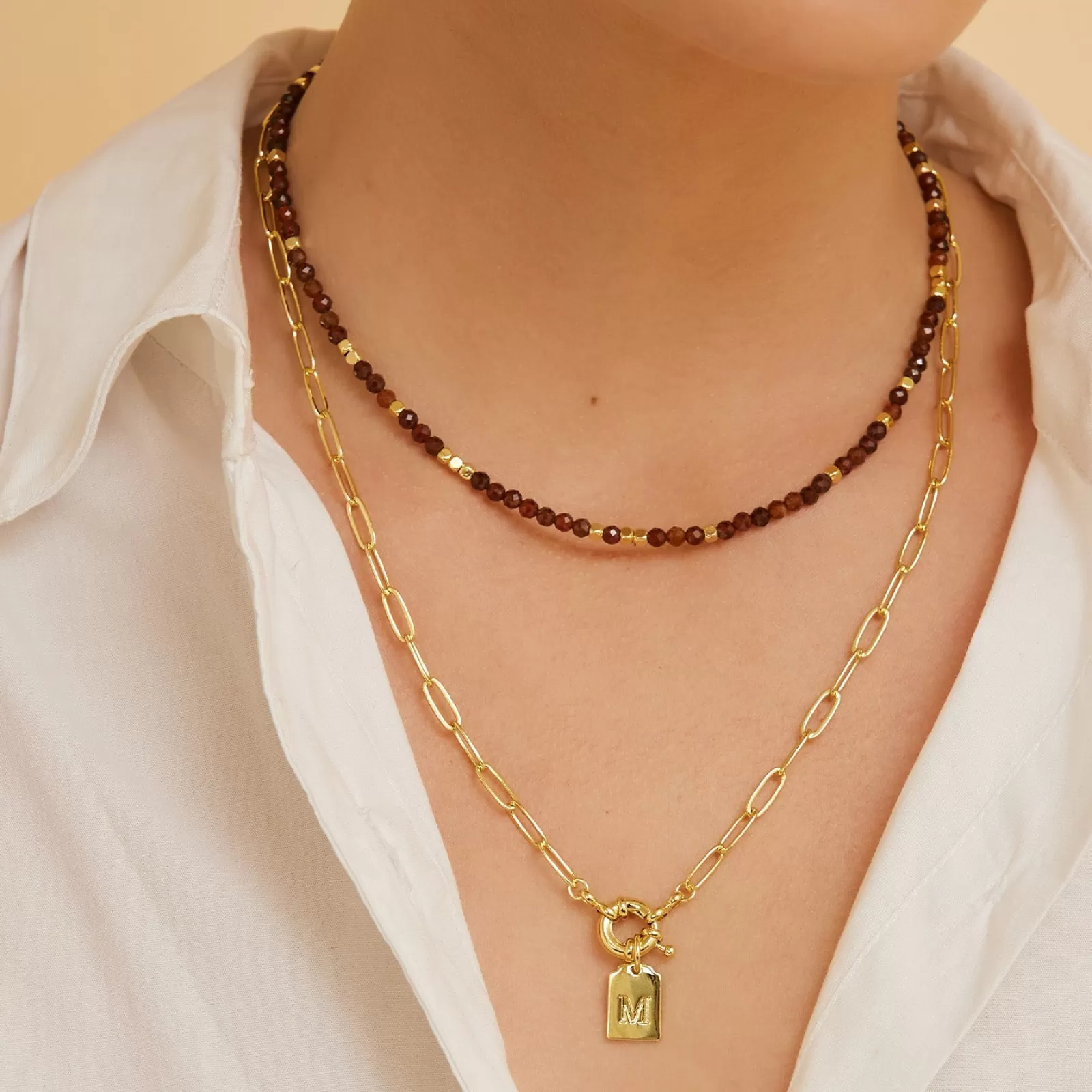 Arms Of Eve Pendant | Gold | Letter Gold Tag Necklace