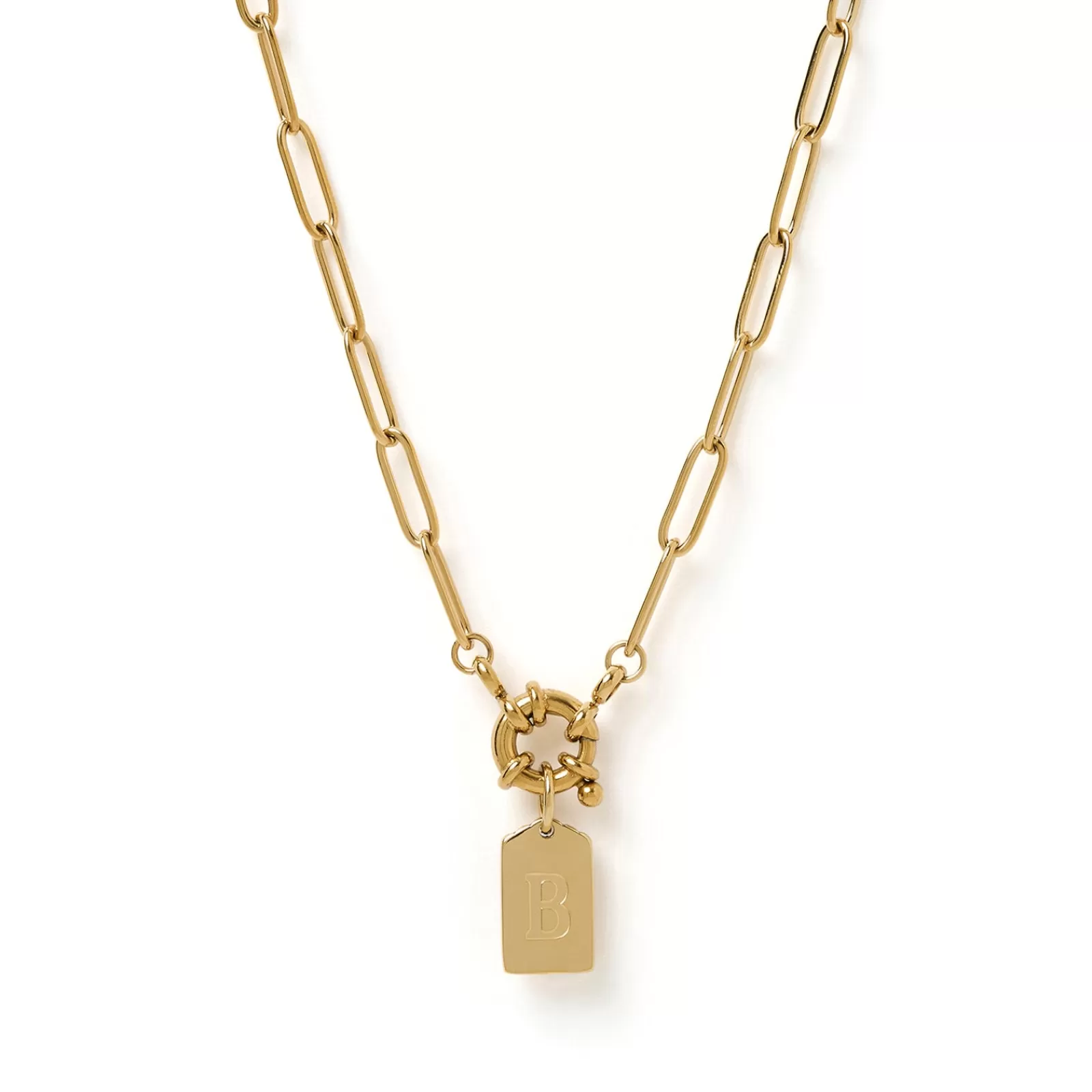 Arms Of Eve Pendant | Gold | Letter Gold Tag Necklace