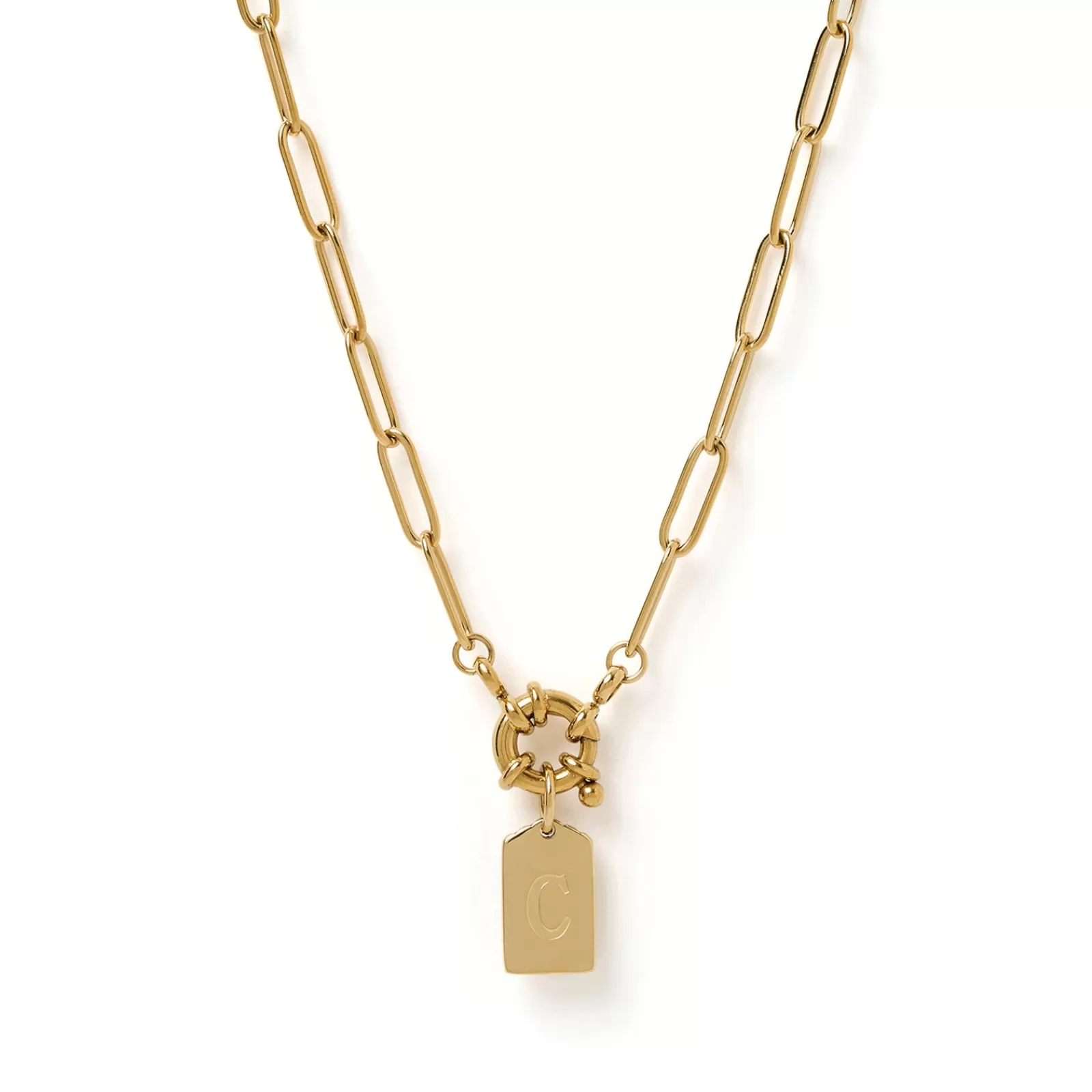 Arms Of Eve Pendant | Gold | Letter Gold Tag Necklace