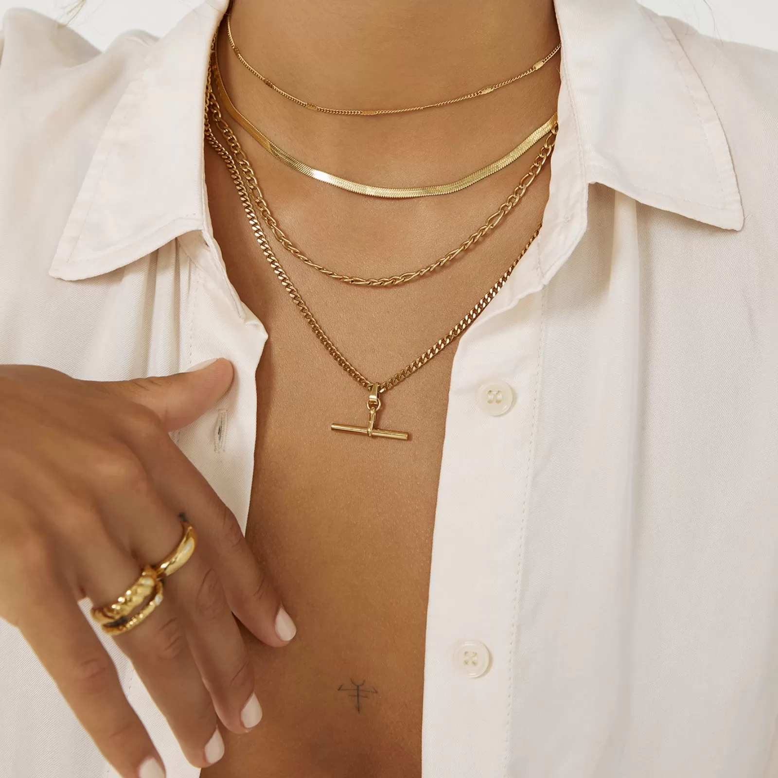 Arms Of Eve Gold | Chains | Marcella Double Stack Gold Necklace