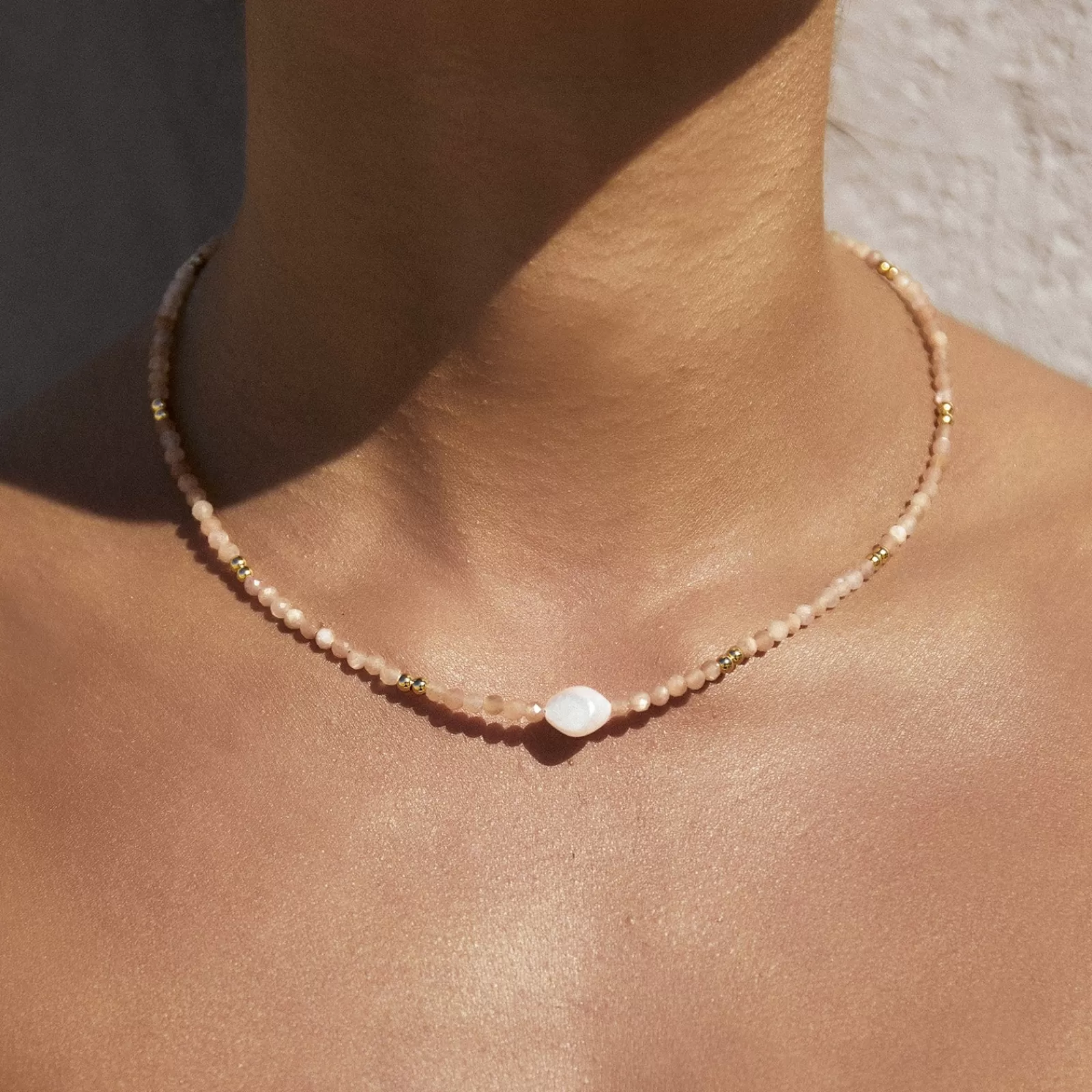 Arms Of Eve Pearl | Beaded | Mila Gemstone and Pearl Choker