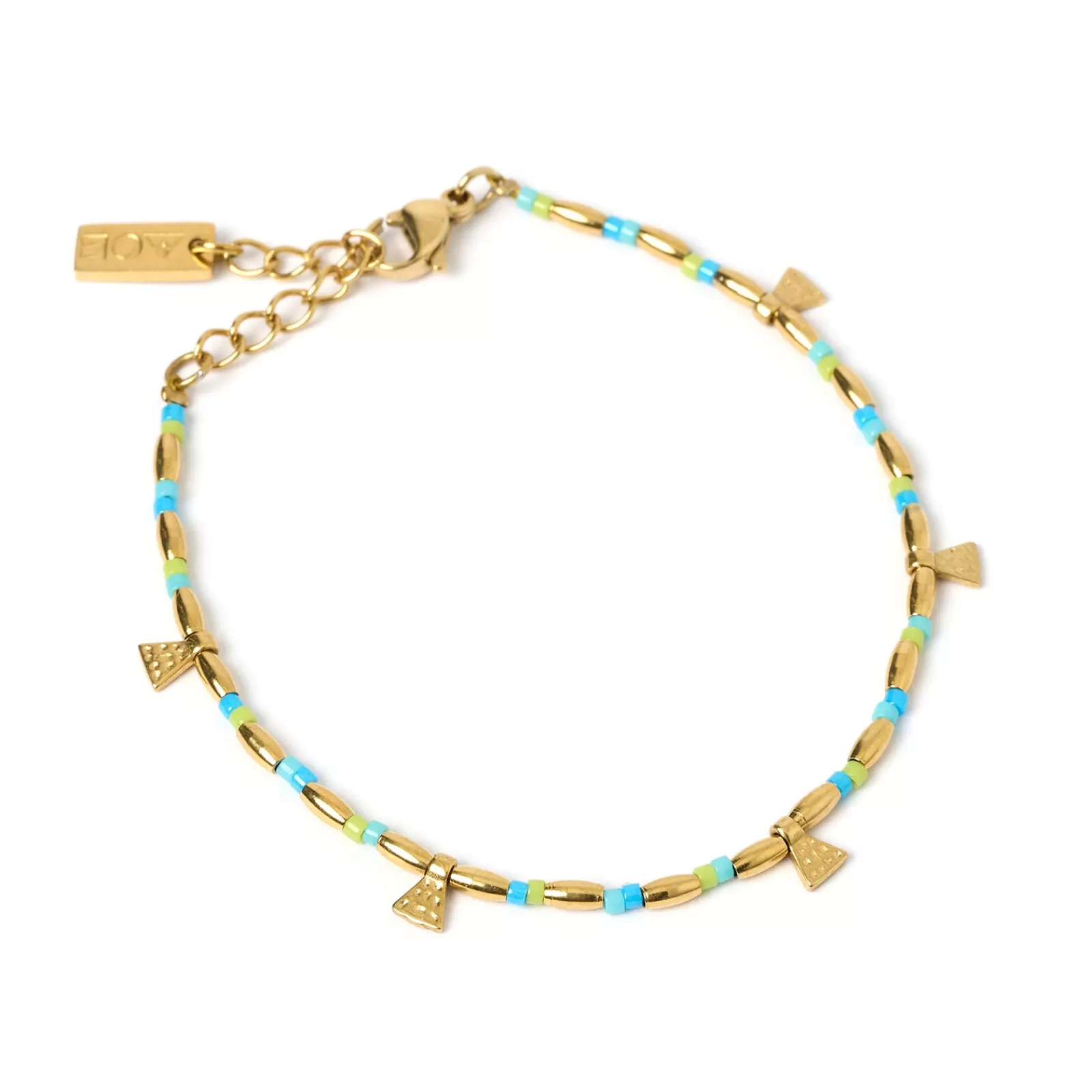 Arms Of Eve Stones | Beaded | Natalia Gold Bracelet - Ocean