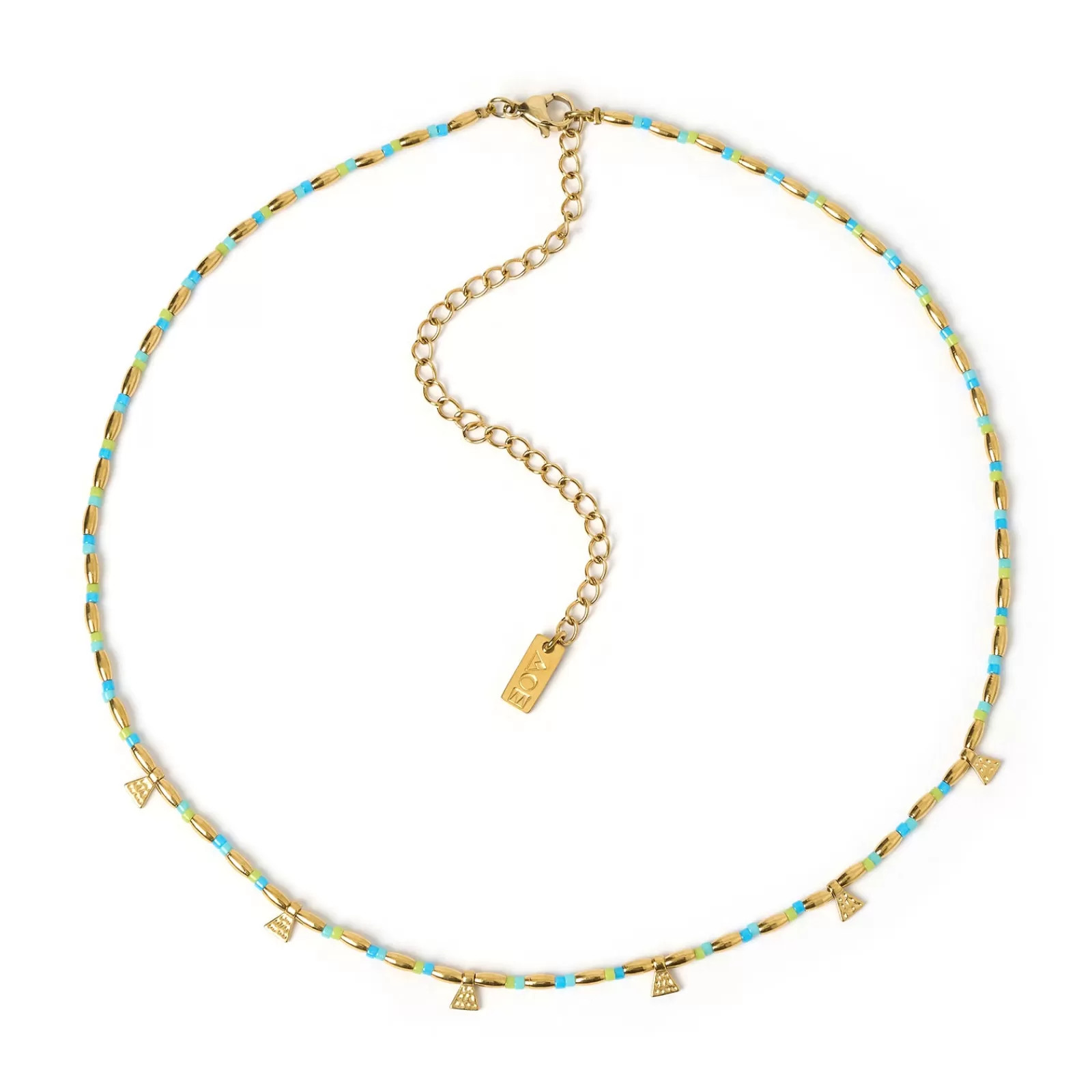 Arms Of Eve Beaded | Beaded | Natalia Gold Necklace - Ocean