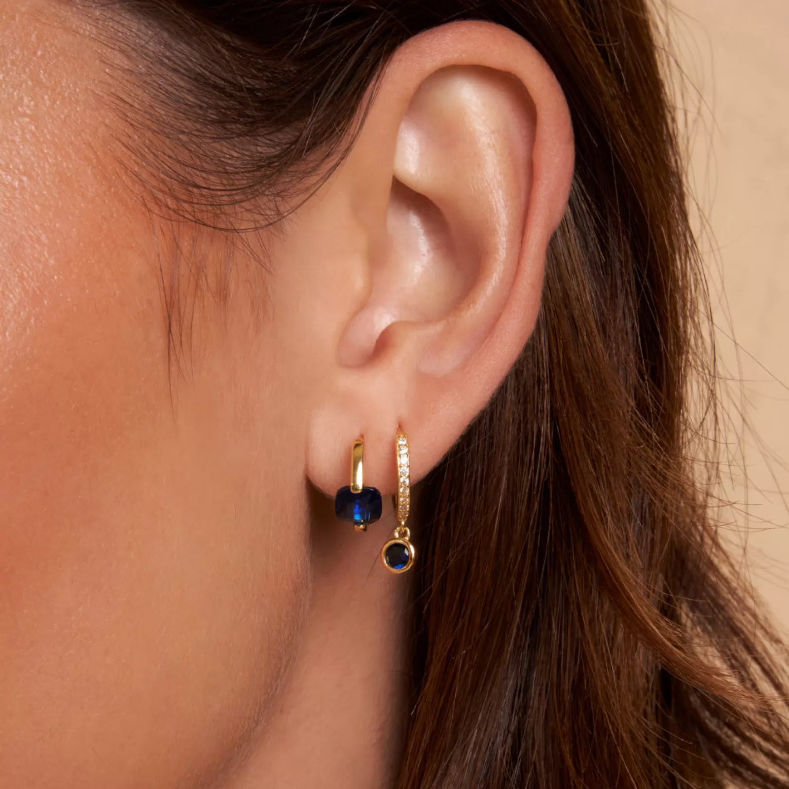 Arms Of Eve Stones | Rhodes Gold Earrings - Sapphire