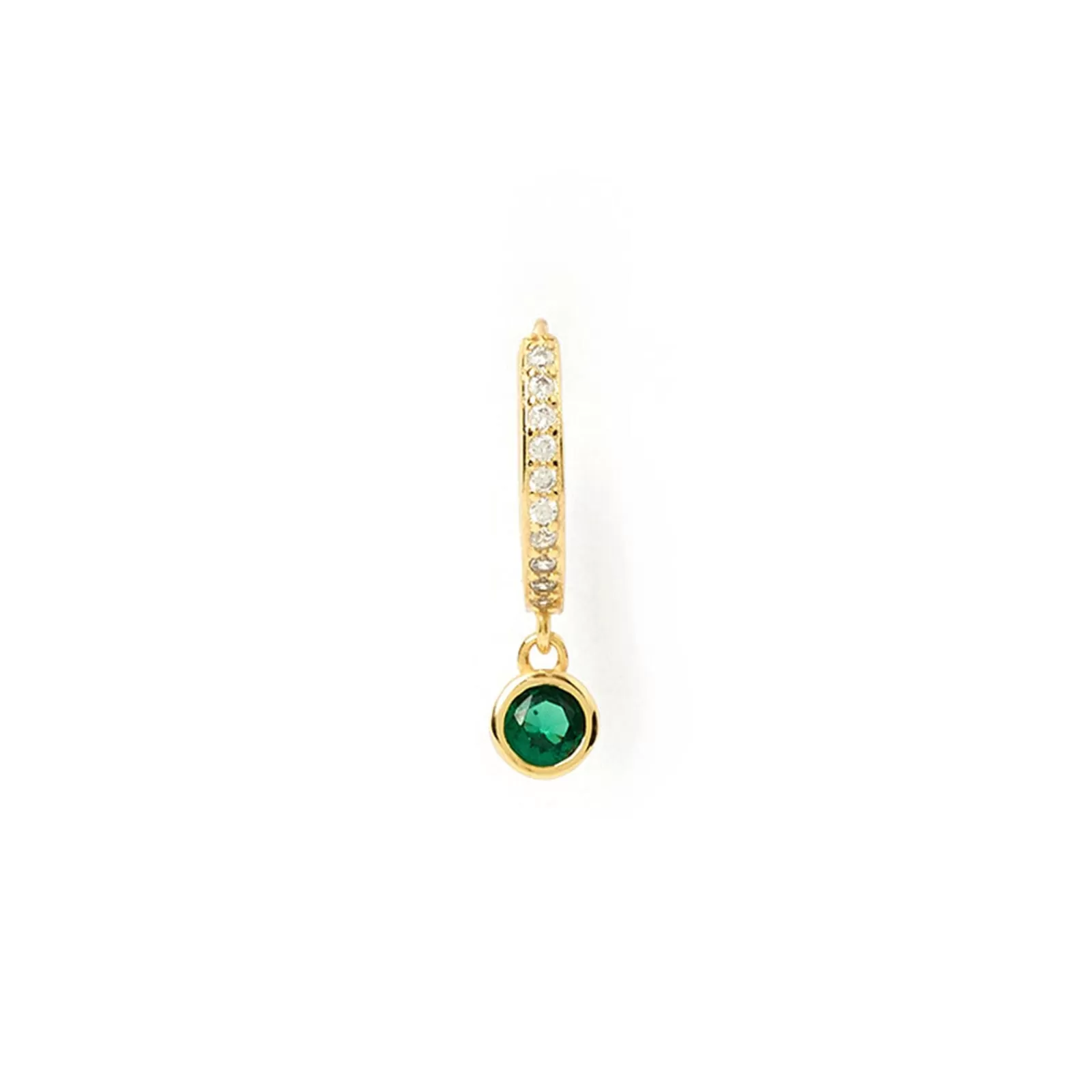 Arms Of Eve Singles | Rhodes Single Stacker Earring - Emerald