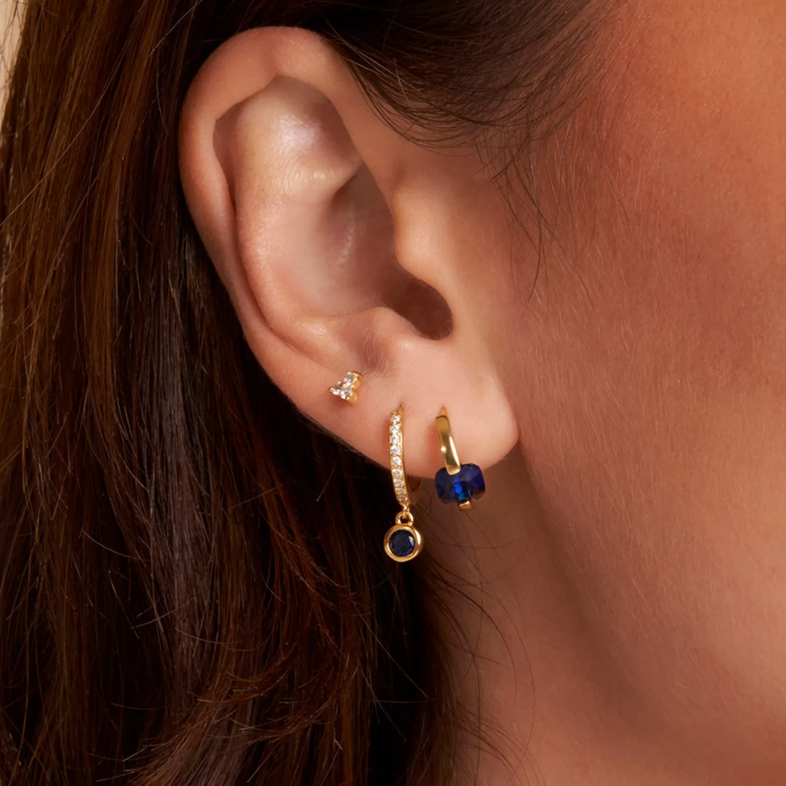 Arms Of Eve Singles | Rhodes Single Stacker Earring - Sapphire