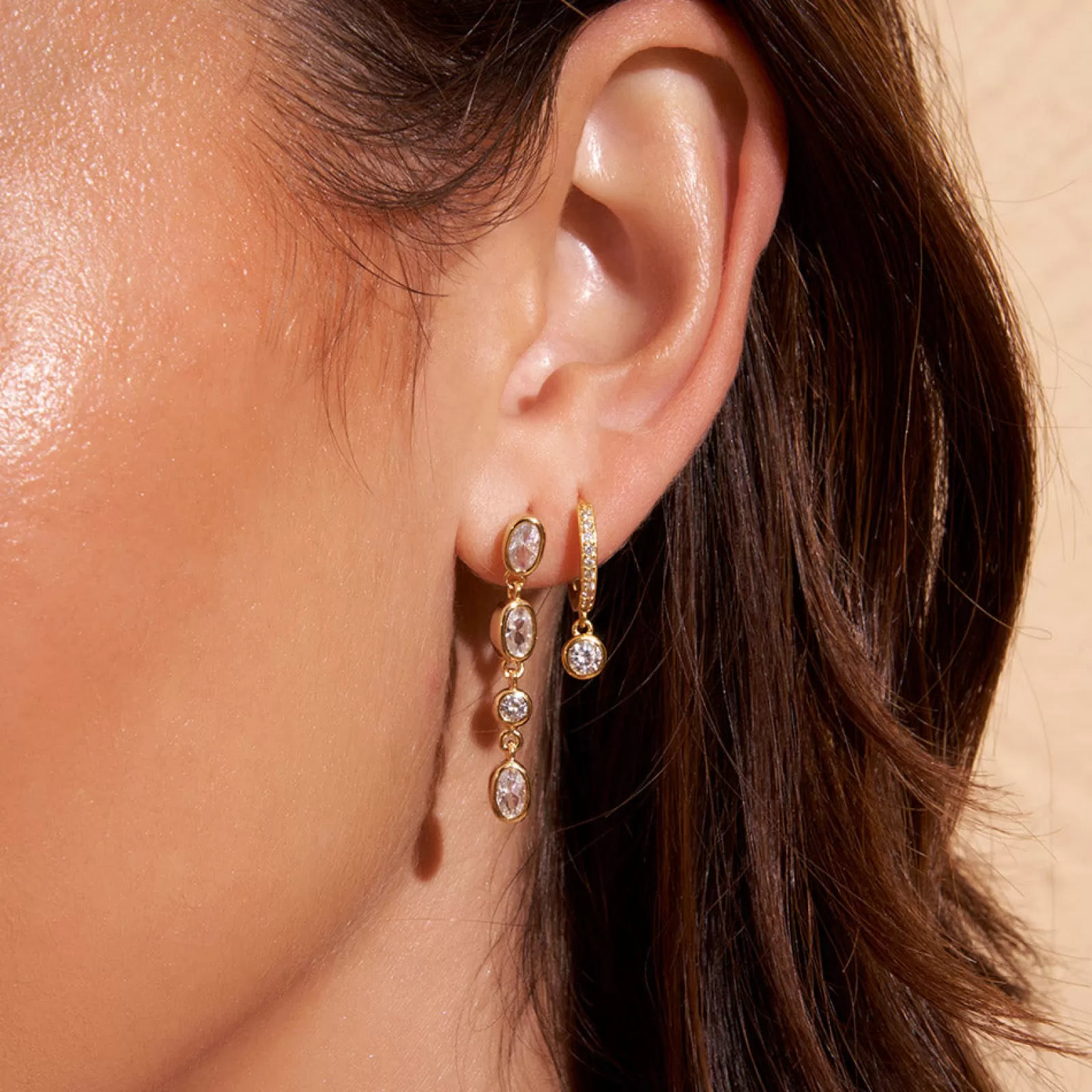 Arms Of Eve Singles | Rhodes Single Stacker Earring - Stone