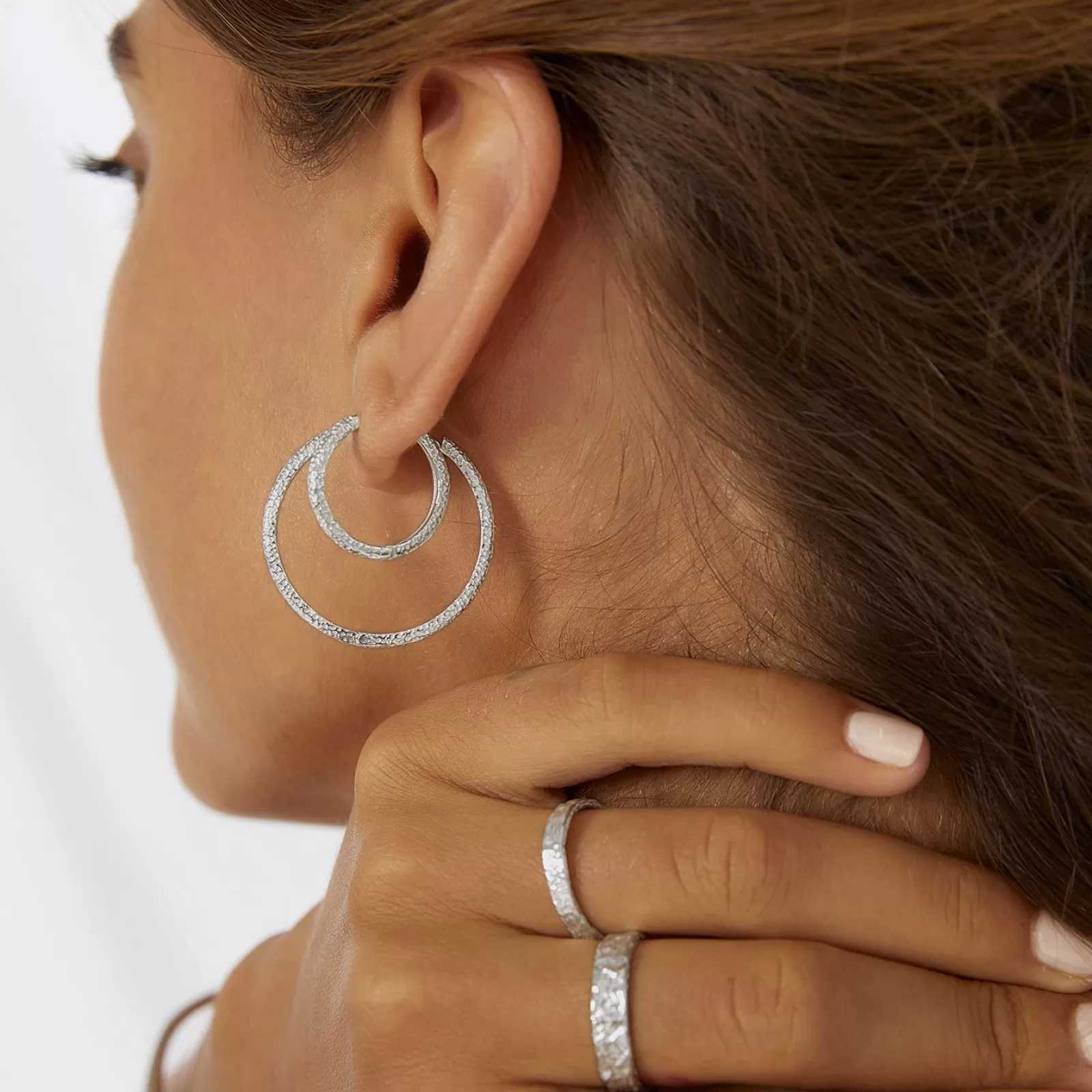 Arms Of Eve Silver | Statement | Sebastian Silver Hoop Earrings