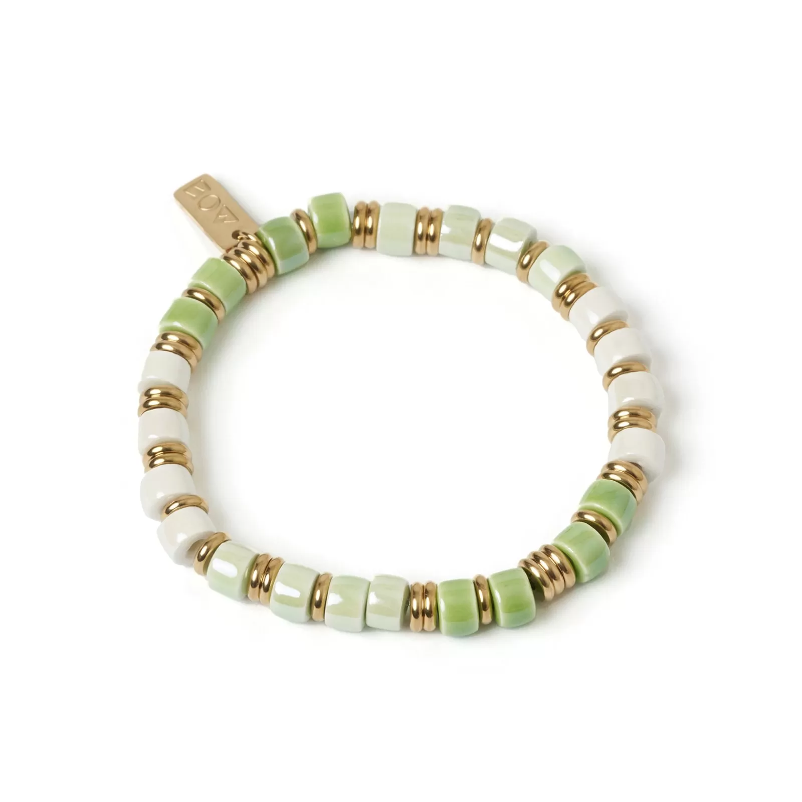 Arms Of Eve Beaded | Beaded | Skylar Ceramic and Gold Bracelet - Mint