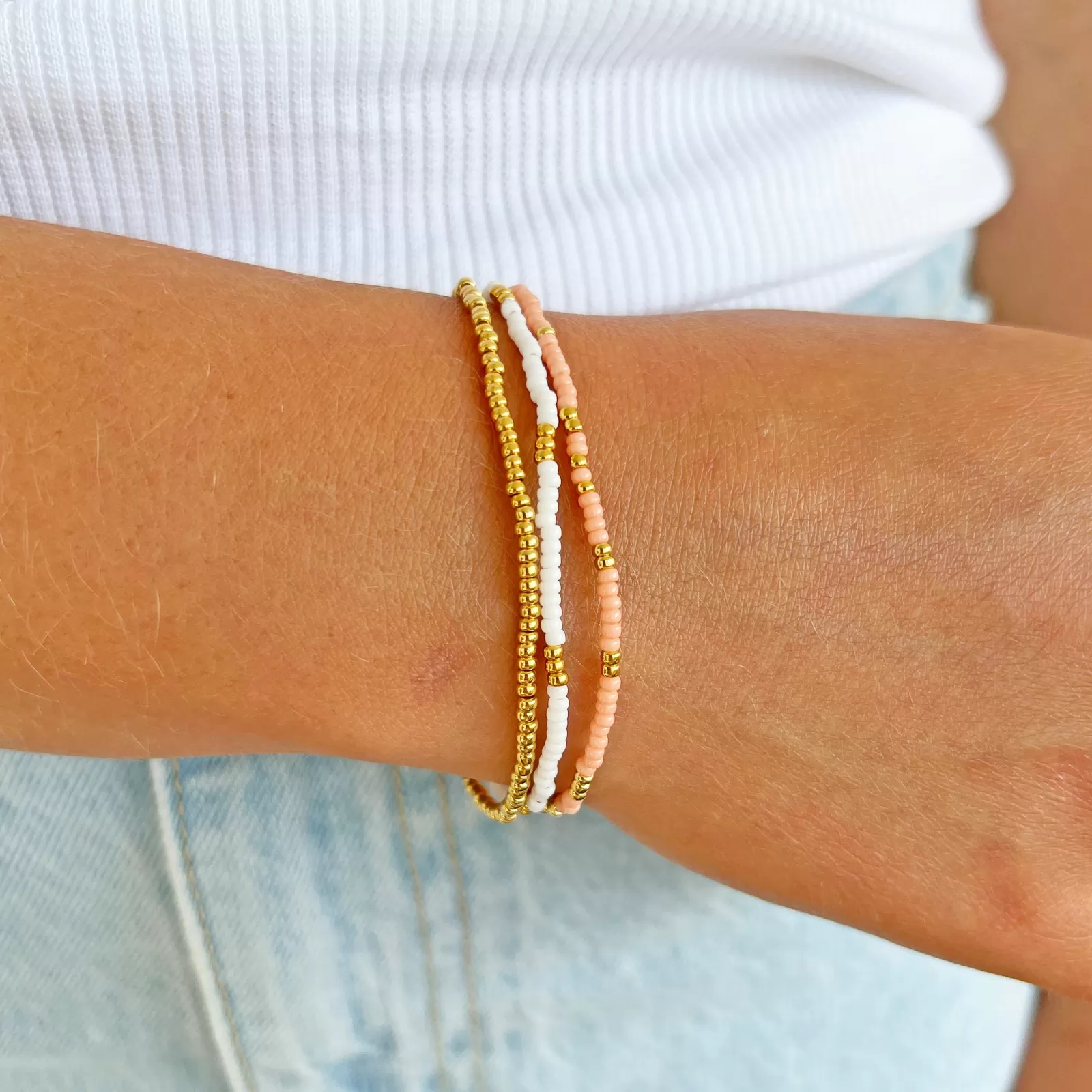 Arms Of Eve Beaded | Beaded | Sunny Bracelet Set - Coral