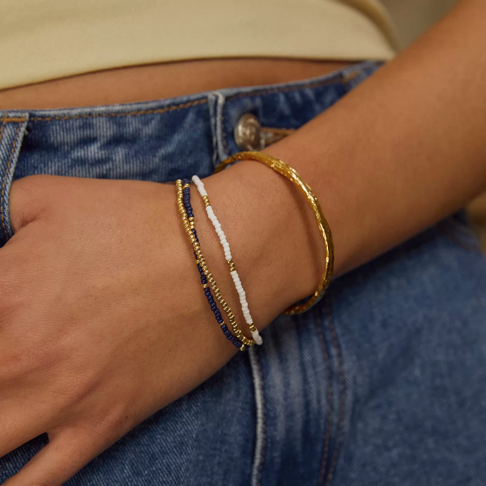 Arms Of Eve Beaded | Beaded | Sunny Bracelet Set - Navy