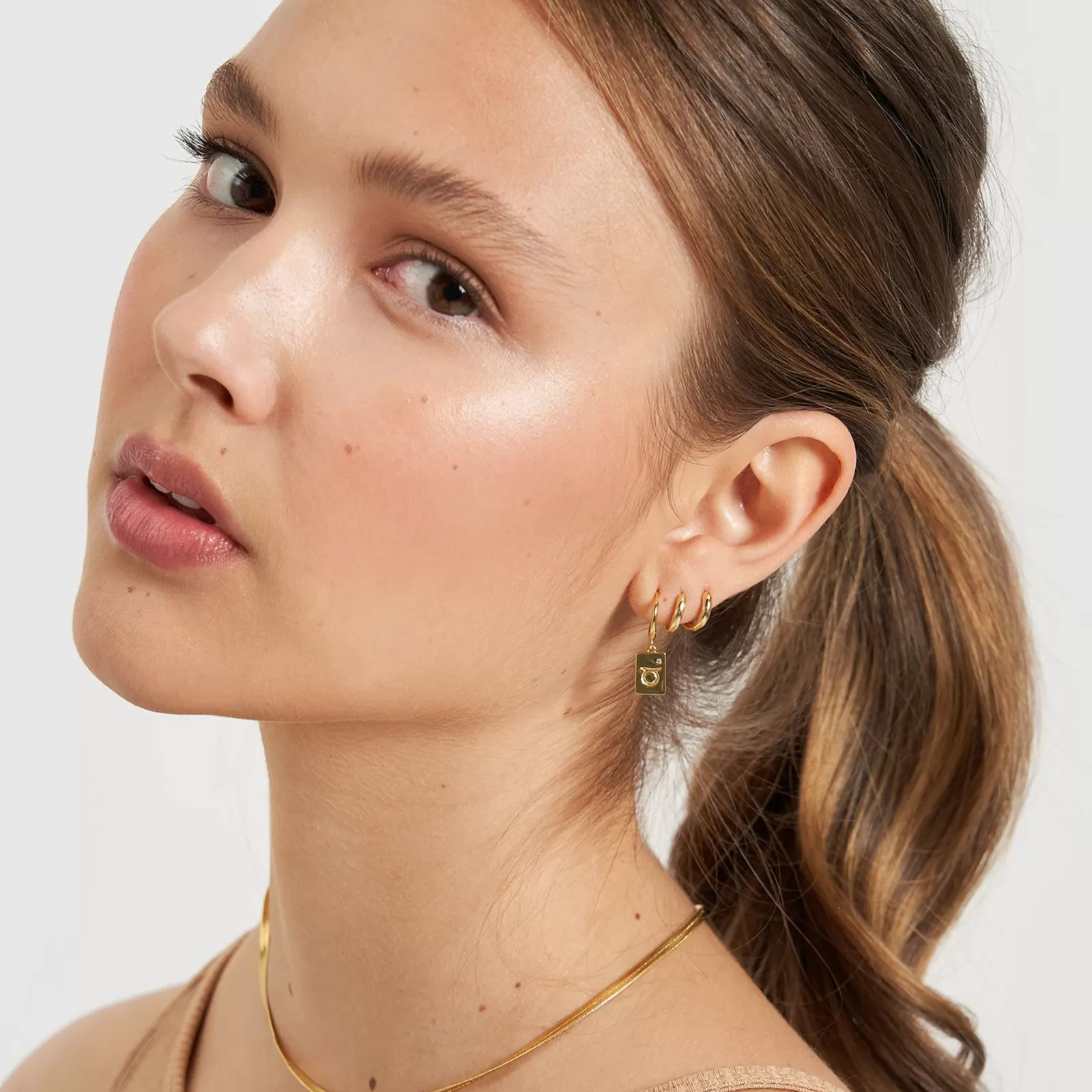 Arms Of Eve Gold | Charms | Zodiac Gold Tag Earrings