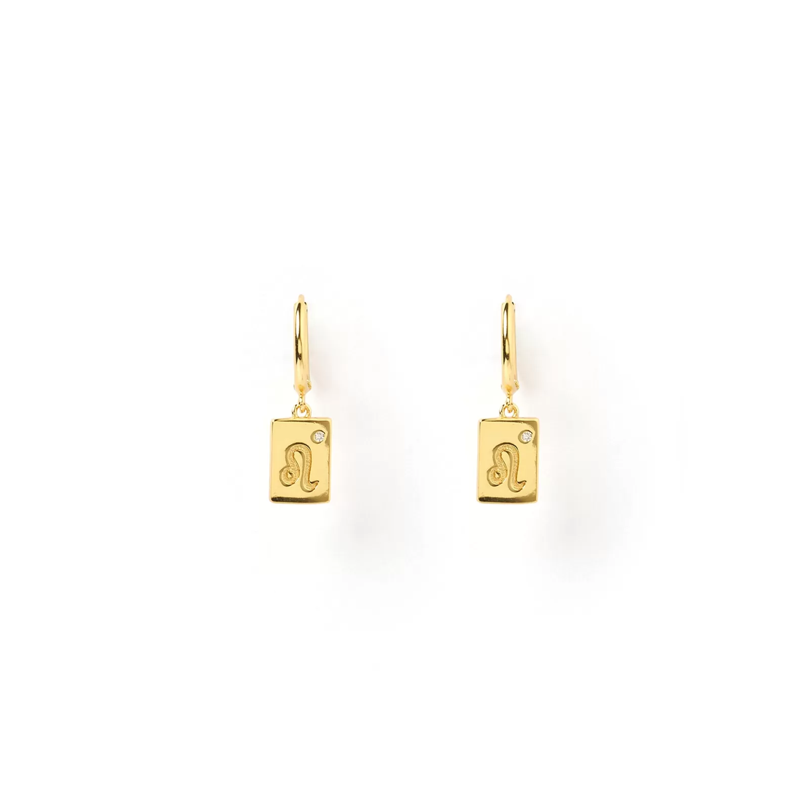 Arms Of Eve Gold | Charms | Zodiac Gold Tag Earrings