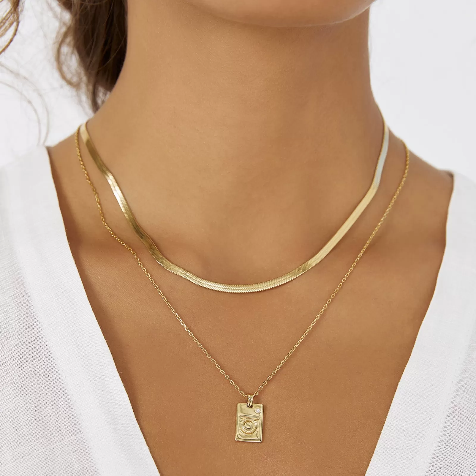 Arms Of Eve Gold | Pendant | Zodiac Gold Tag Necklace
